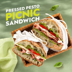 Barilla Rustic Basil Pesto on a sandwich, highlighting versatility