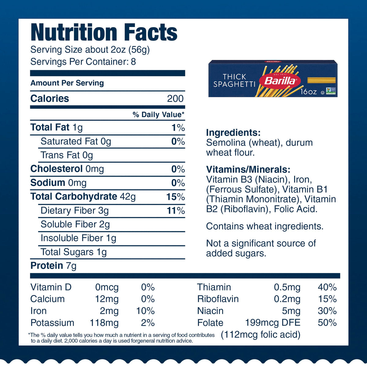 Barilla spaghetti cooks to al dente in about 11–12 minutes for versatile dinners.