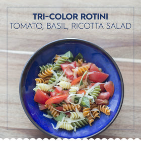 Barilla Tri-Color Rotini uncooked twists ready to boil.