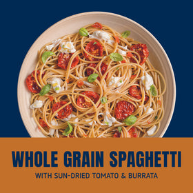 Barilla Whole Grain Spaghetti plated al dente with sauce