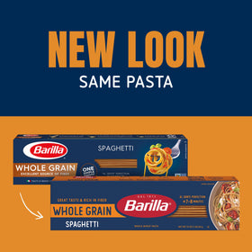 Barilla Whole Grain Spaghetti uncooked strands ready to boil