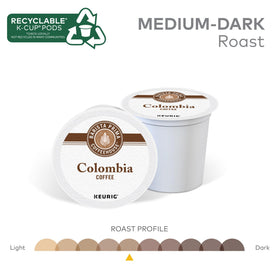 Andean mountains origin imagery suggesting premium Colombian beans