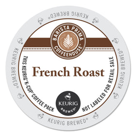 Barista Prima Coffeehouse 6611 French Roast K-Cups pack showcasing bold aroma for a strong morning.