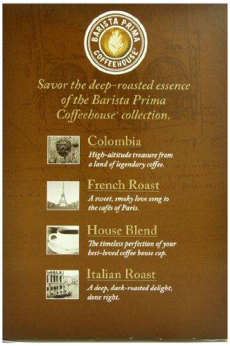 Barista Prima Coffeehouse 96 count packaging front view for convenient storage