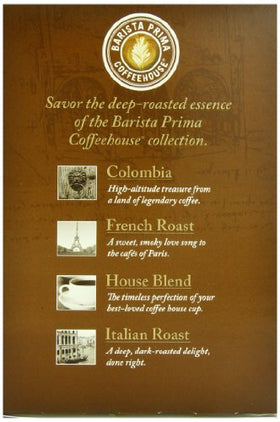 Barista Prima Coffeehouse 96 count packaging front view for convenient storage