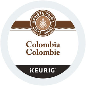 Barista Prima Coffeehouse Colombia K-Cups steaming cup aroma emphasizing bright fruit notes.
