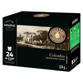 Barista Prima Coffeehouse Colombia K-Cups beans close-up showcasing rich roast and walnut hint.