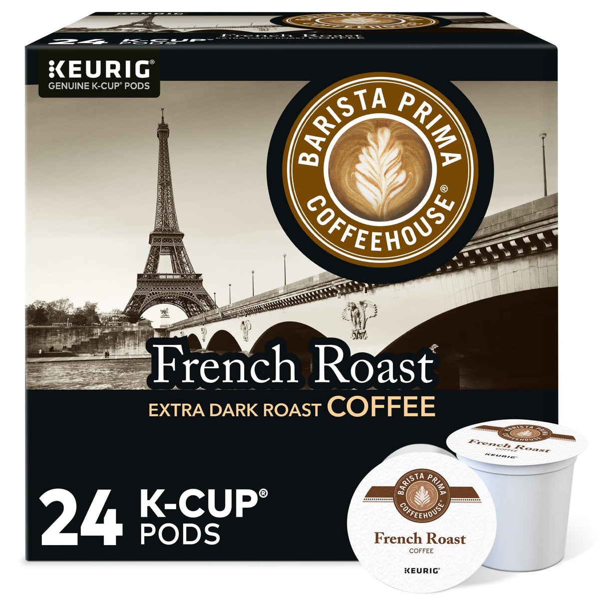 Barista Prima Coffeehouse French Roast Keurig pods offer convenient, bold mornings with consistent flavor.