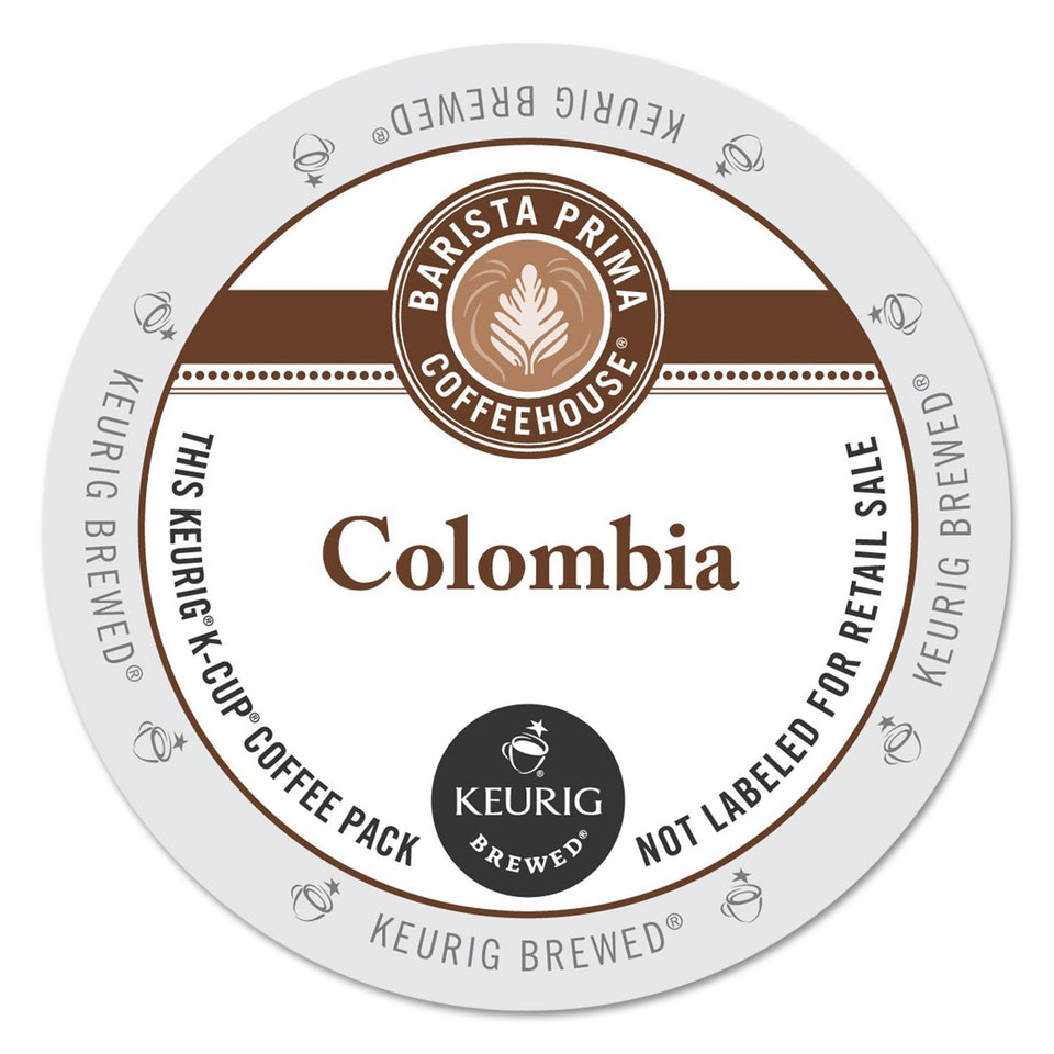 Barista Prima Coffeehouse Medium-Dark K-Cup for Keurig, bold Colombian flavor in a convenient capsule.