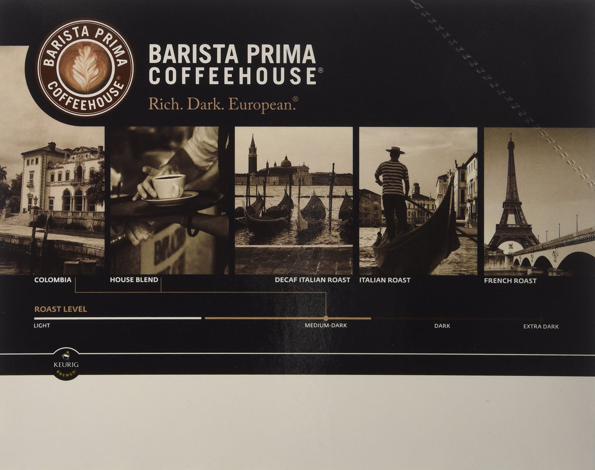 Barista Prima Decaf Italian Roast espresso cup with rich aroma