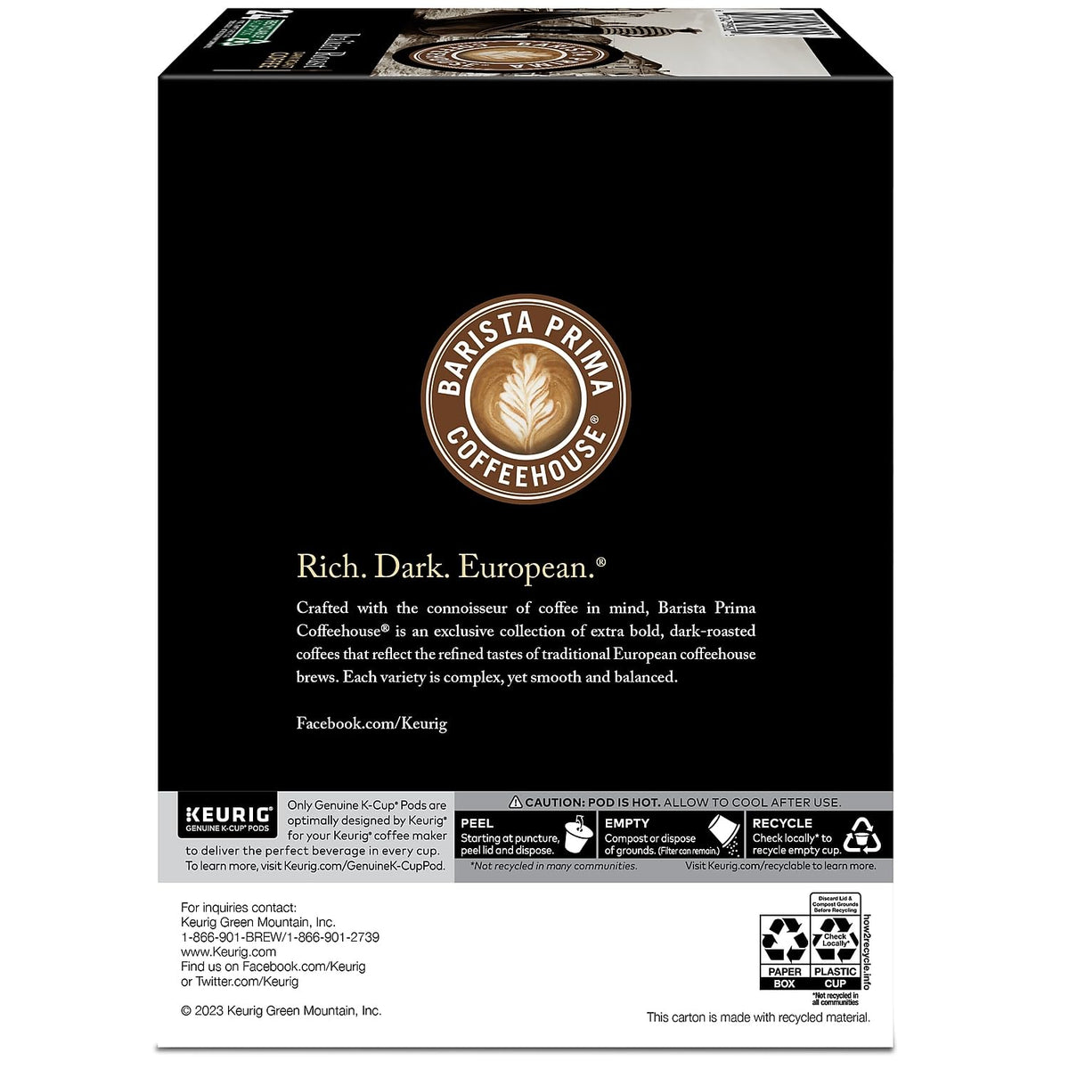 Dark roast aroma rises from Barista Prima Italian Roast pods.