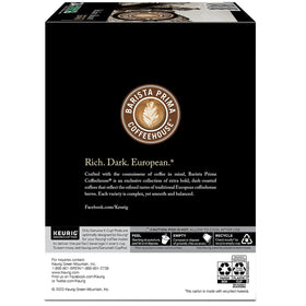 Dark roast aroma rises from Barista Prima Italian Roast pods.