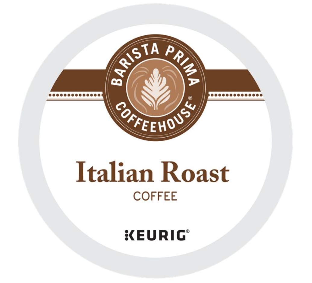 Barista Prima Italian Roast K-Cup pack delivers bold flavor for busy mornings.