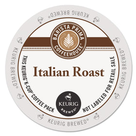 Barista Prima Italian Roast K-Cup Pods packaging for quick, consistent mornings