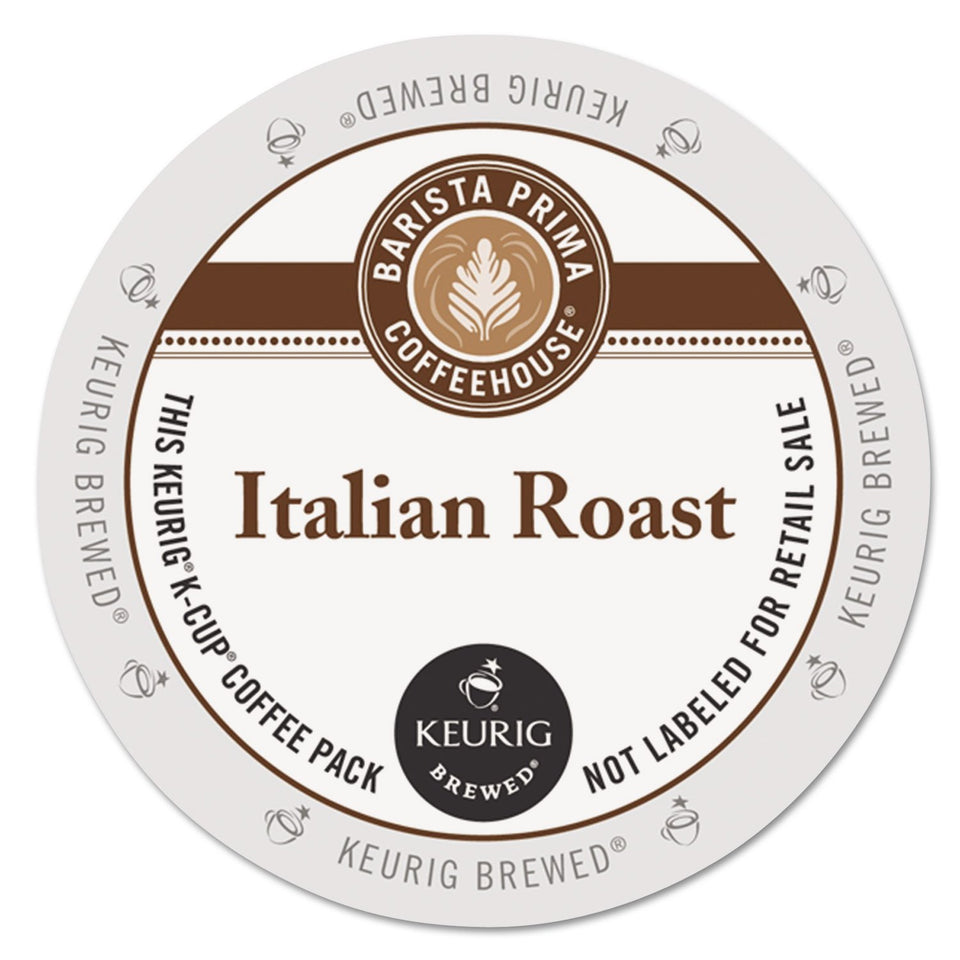 Barista Prima Italian Roast K-Cup Pods packaging for quick, consistent mornings