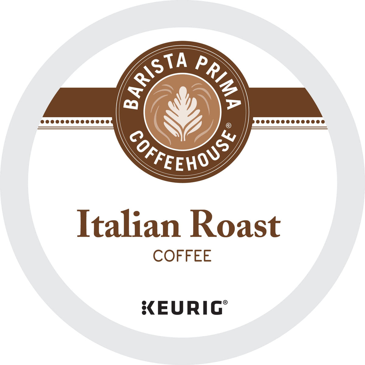 Barista Prima Italian Roast K-Cup on kitchen counter signals convenient single-serve brewing