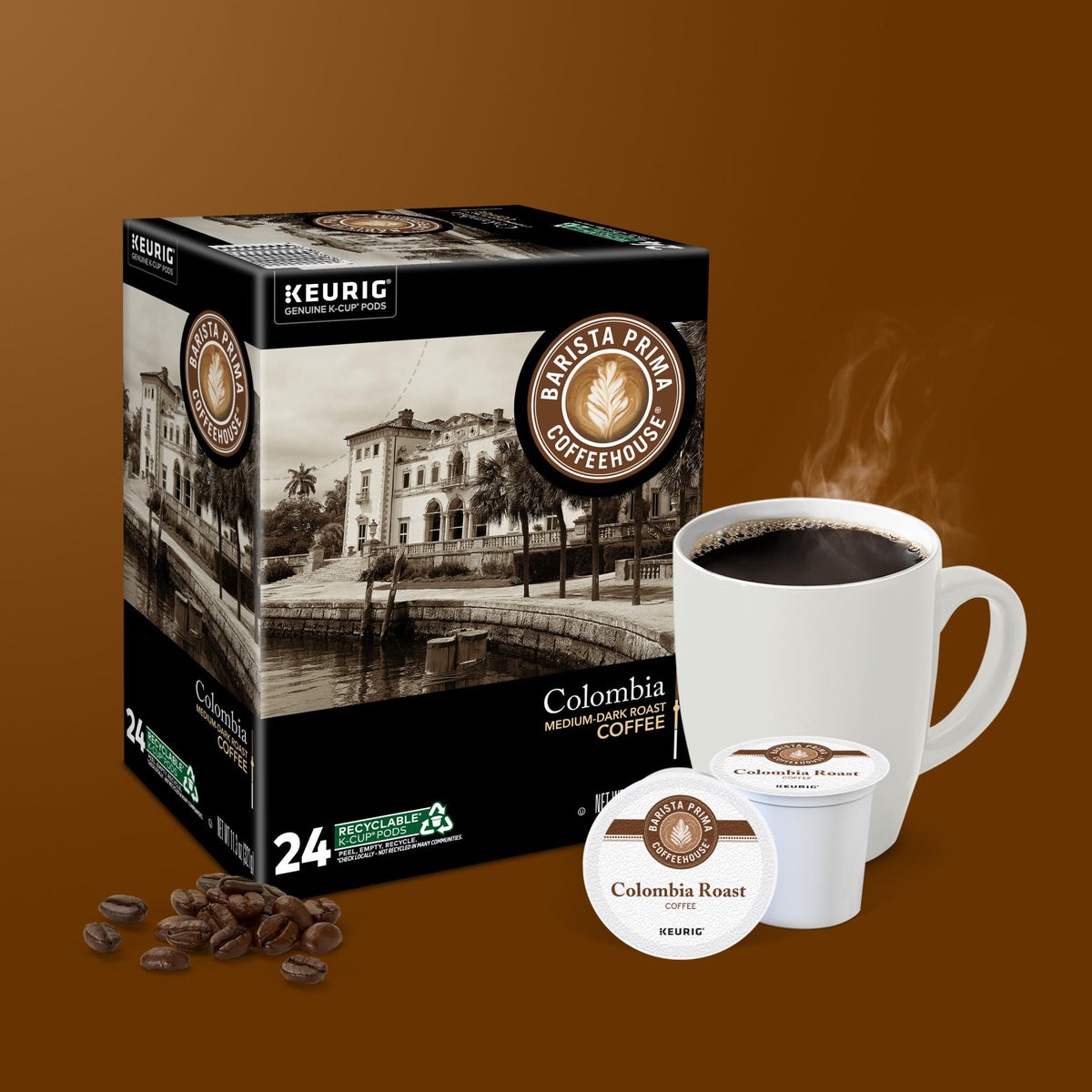 OU Kosher certification badge on Barista Prima product