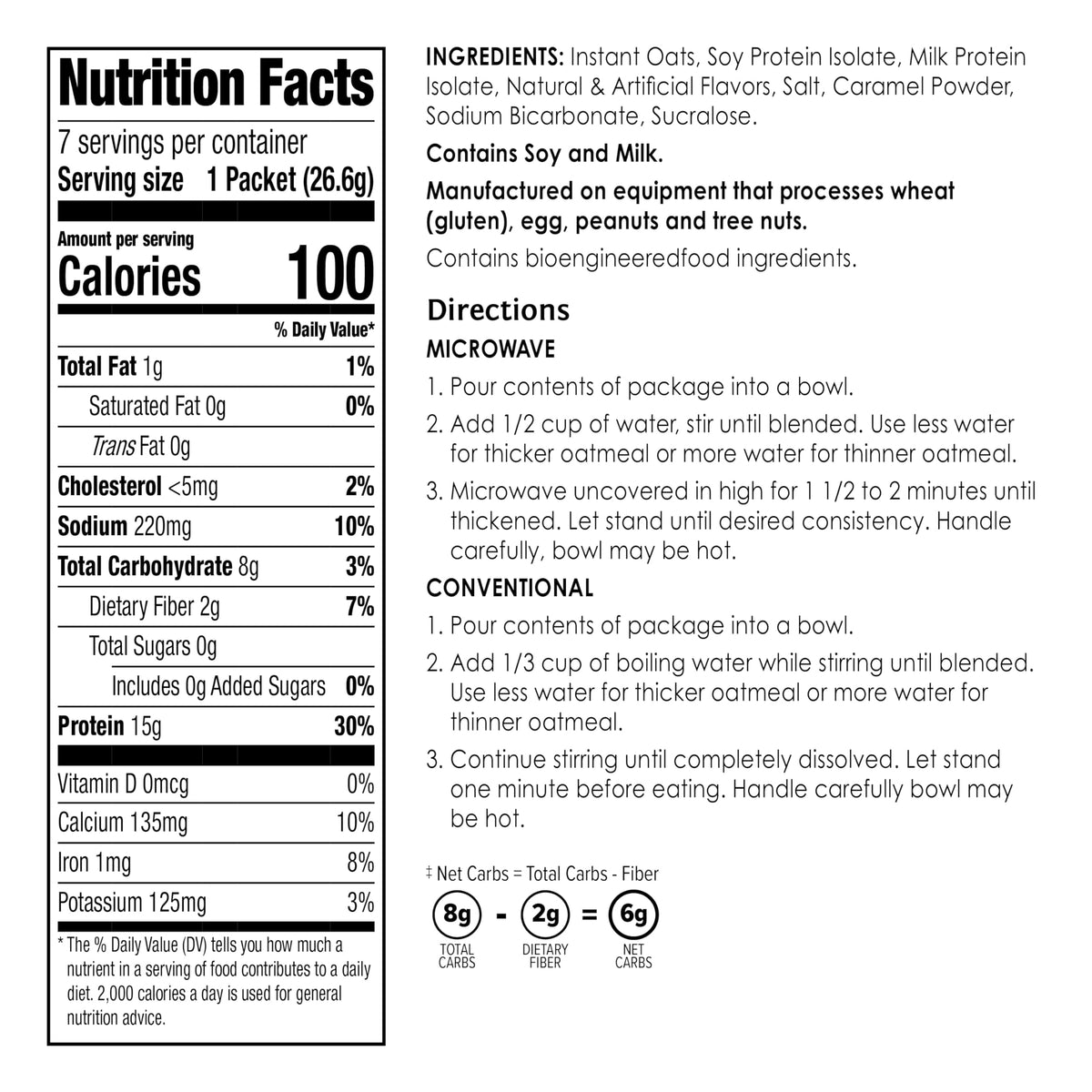 BariWise gluten free oats logo on package highlighting gluten free option