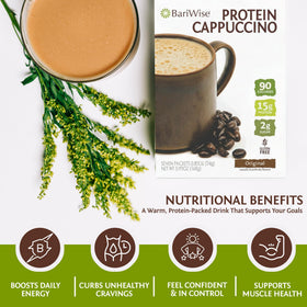 BariWise Protein Cappuccino gluten-free label helps keep gluten-free mornings easy.