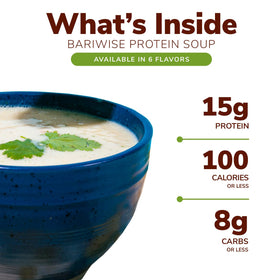 BariWise Protein Soup chicken-noodle pack shows individual servings for easy meal planning