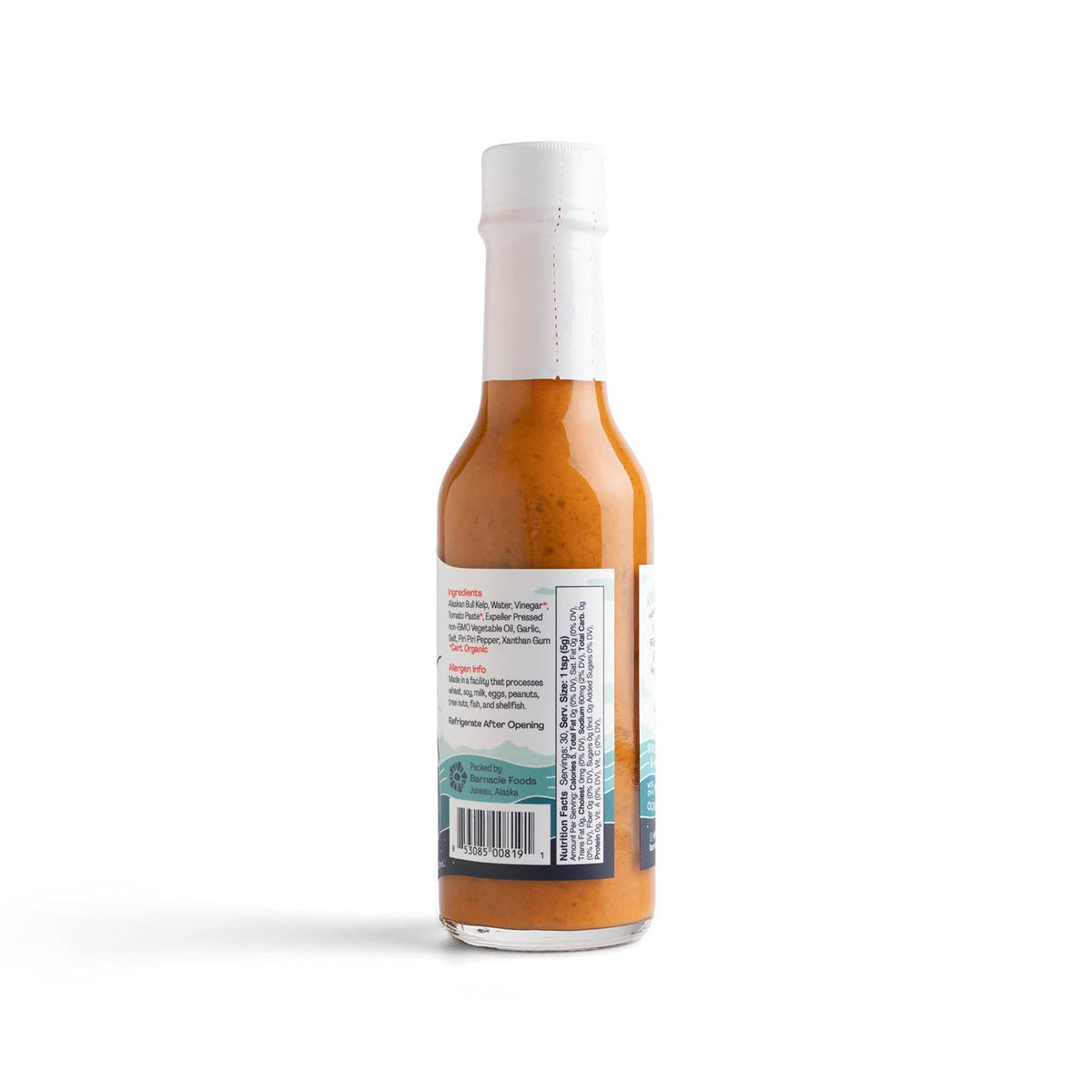 Barnacle Foods Bullwhip Kelp Hot Sauce with seafood dish for elevating flavor