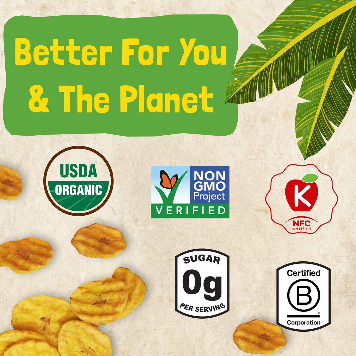 Barnana Amazon-sourced plantains support sustainable farming and upcycling leftovers.