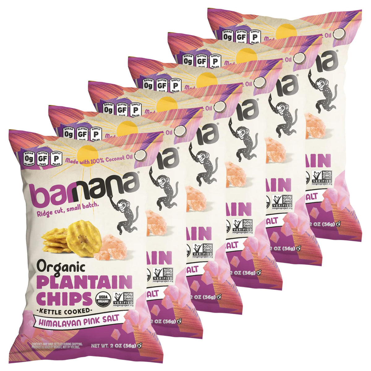 Barnana organic plantain chips with crisp ridges for a satisfying snack.