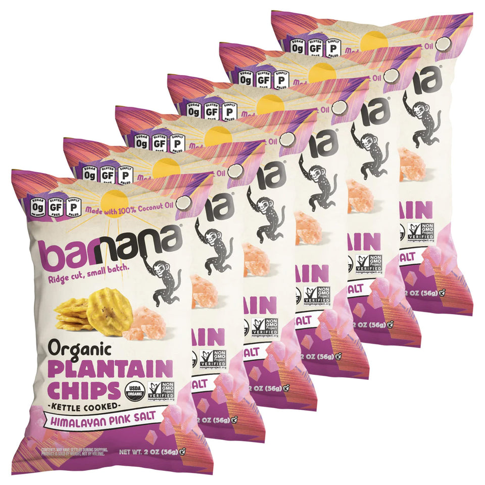 Barnana organic plantain chips with crisp ridges for a satisfying snack.