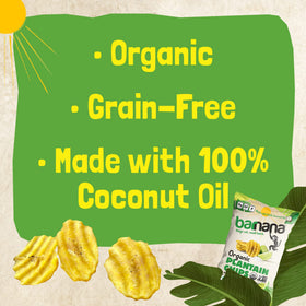 Organic Amazon-grown plantains featured in Barnana chips packaging