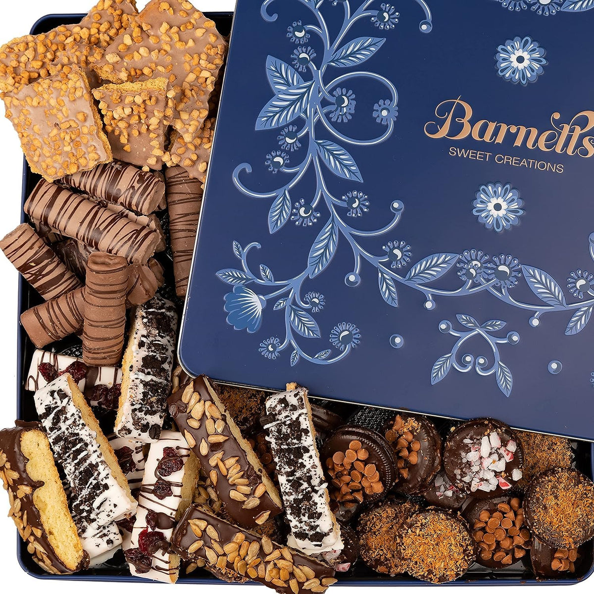 Barnetts Fine Biscotti artisanal sandwich cookies close-up, premium texture.