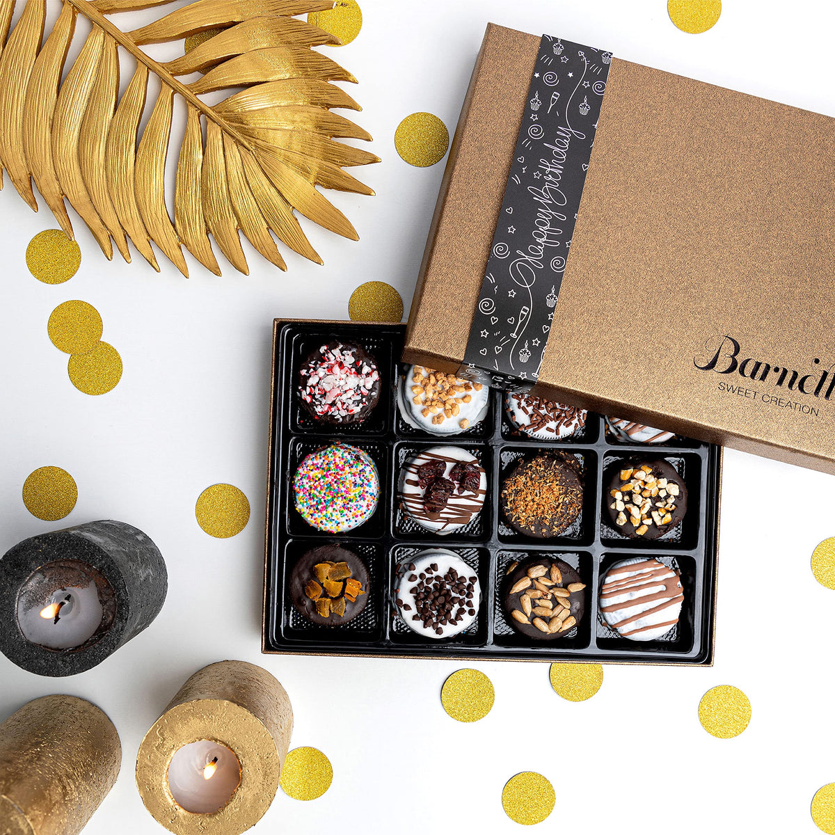 Barnetts chocolate toppings add texture and flavor variety.