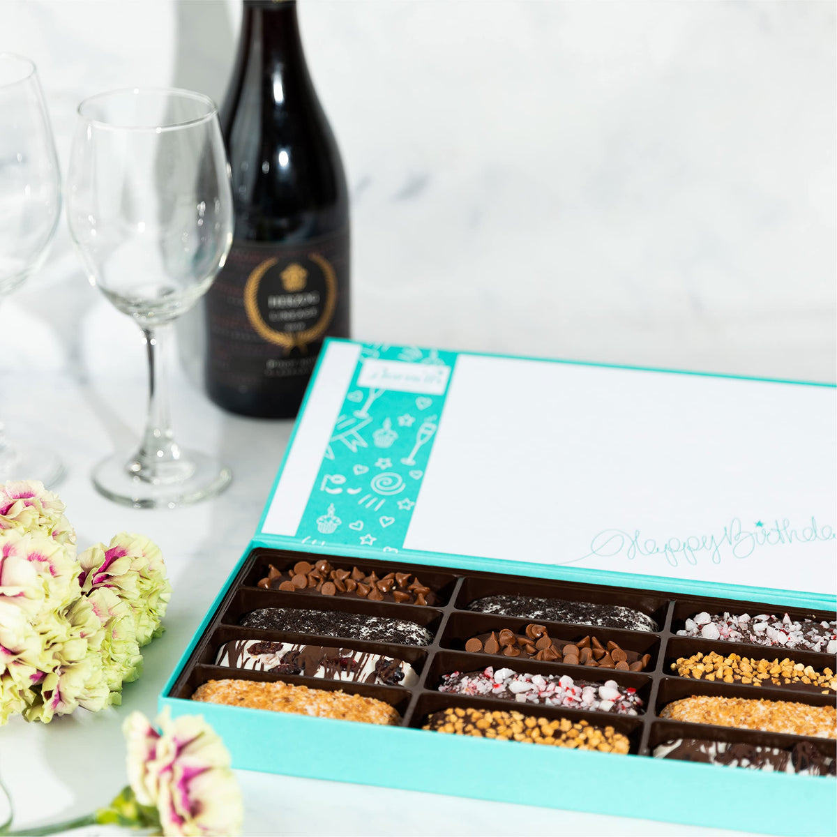 Barnetts dark chocolate biscotti with toppings for gourmet flavor