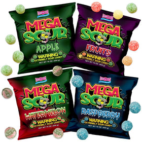 Barnetts Mega Sour Candy 4 Pack Raspberry flavour – tangy bite for sharing at parties.