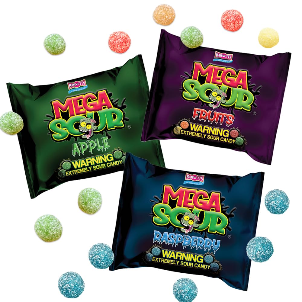 Barnetts Mega Sour Raspberry 104g pack for party bags and sharing fun.