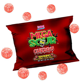 Barnetts Mega Sour Cherry 200g pack front, perfect for sharing at parties.