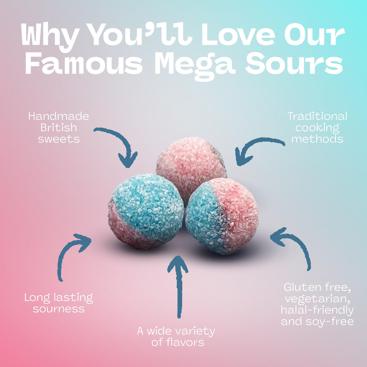 Barnetts Mega Sour Bubblegum packaging shown for easy sharing.