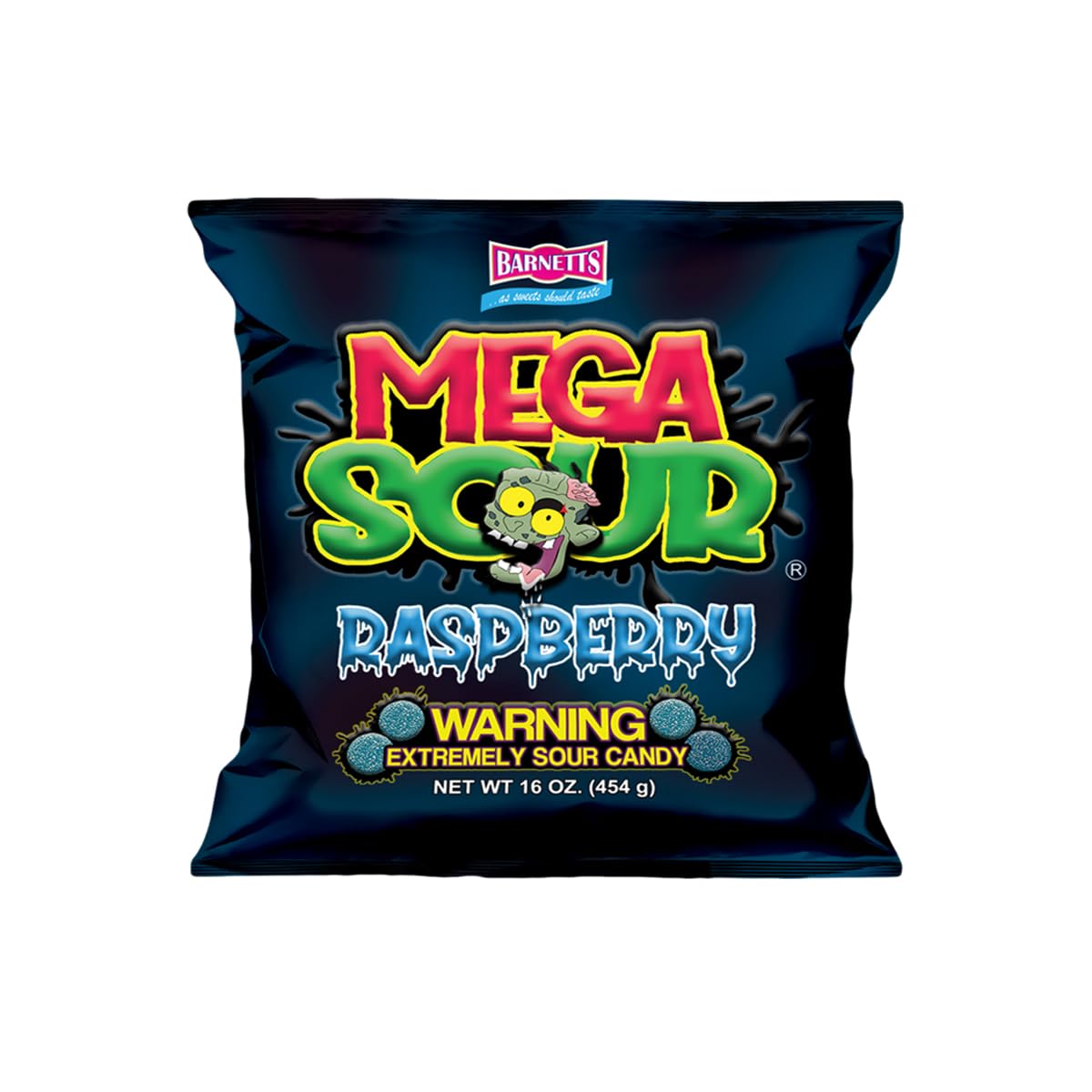 Barnetts Mega Sour Raspberry pack shot ideal for party bags and sharing