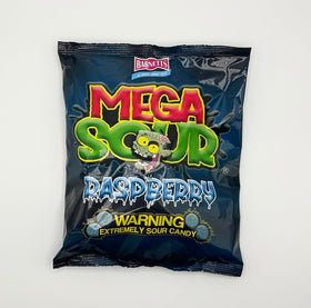 Sour coating detail on Barnetts Mega Sour Raspberry for intensity