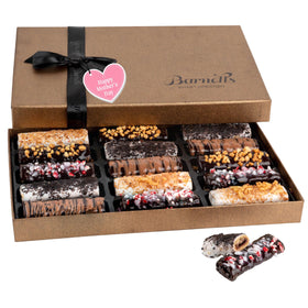 Barnetts Fine Biscotti Mothers Day gift basket close-up of assorted chocolates ideal for gifting.