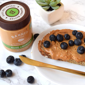 Barney Butter Allergen-Friendly label on the jar communicates peanut-free and gluten-free safety