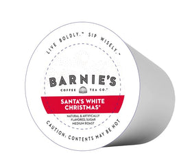 Barnie's Santa's White Christmas vanilla pods deliver smooth aroma for afternoon breaks.