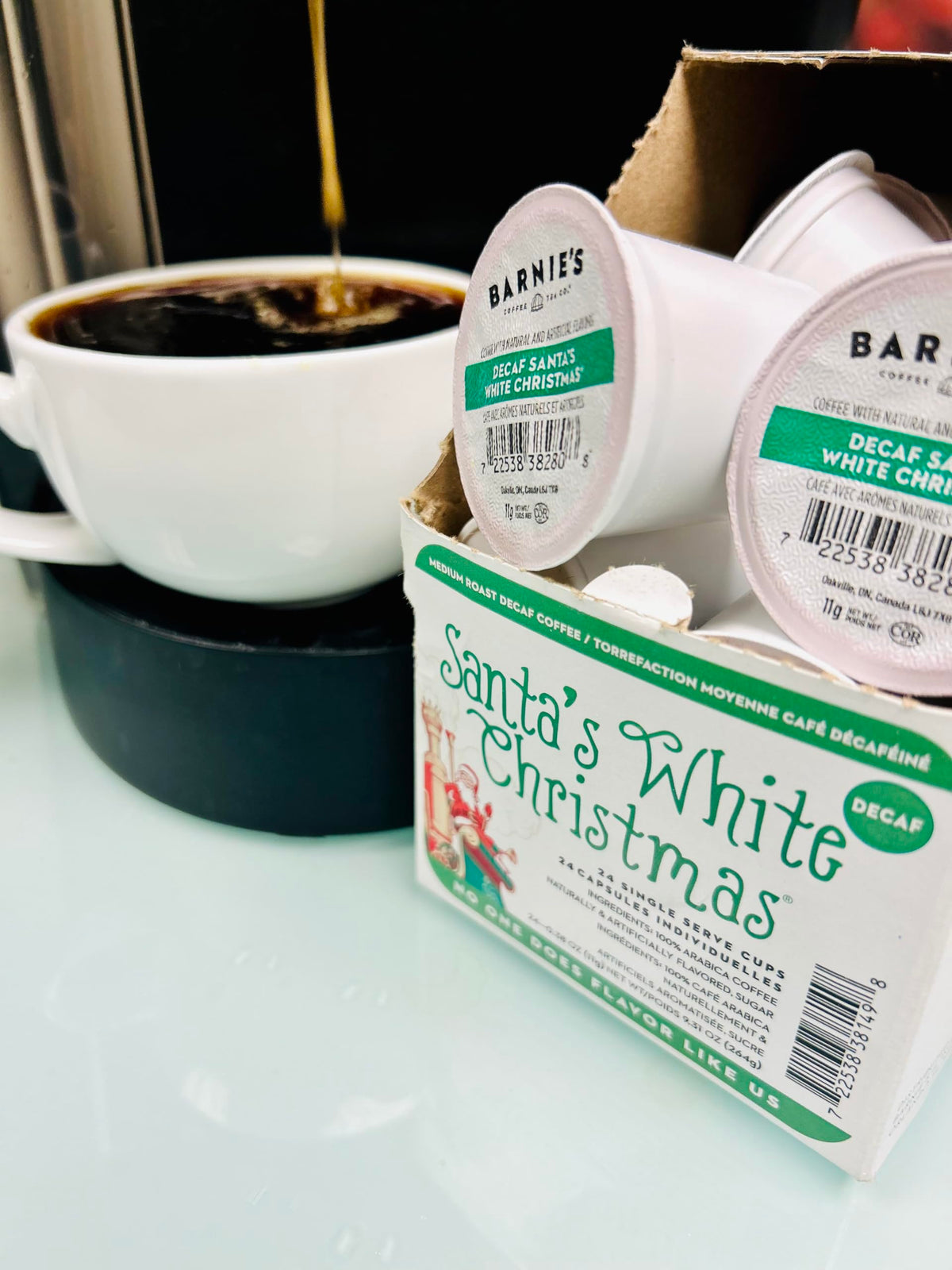 Barnies Santa's White Christmas K-Cups, 22-count box.