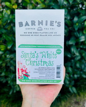 Barnies Santa's White Christmas packaging highlights festive flavor.