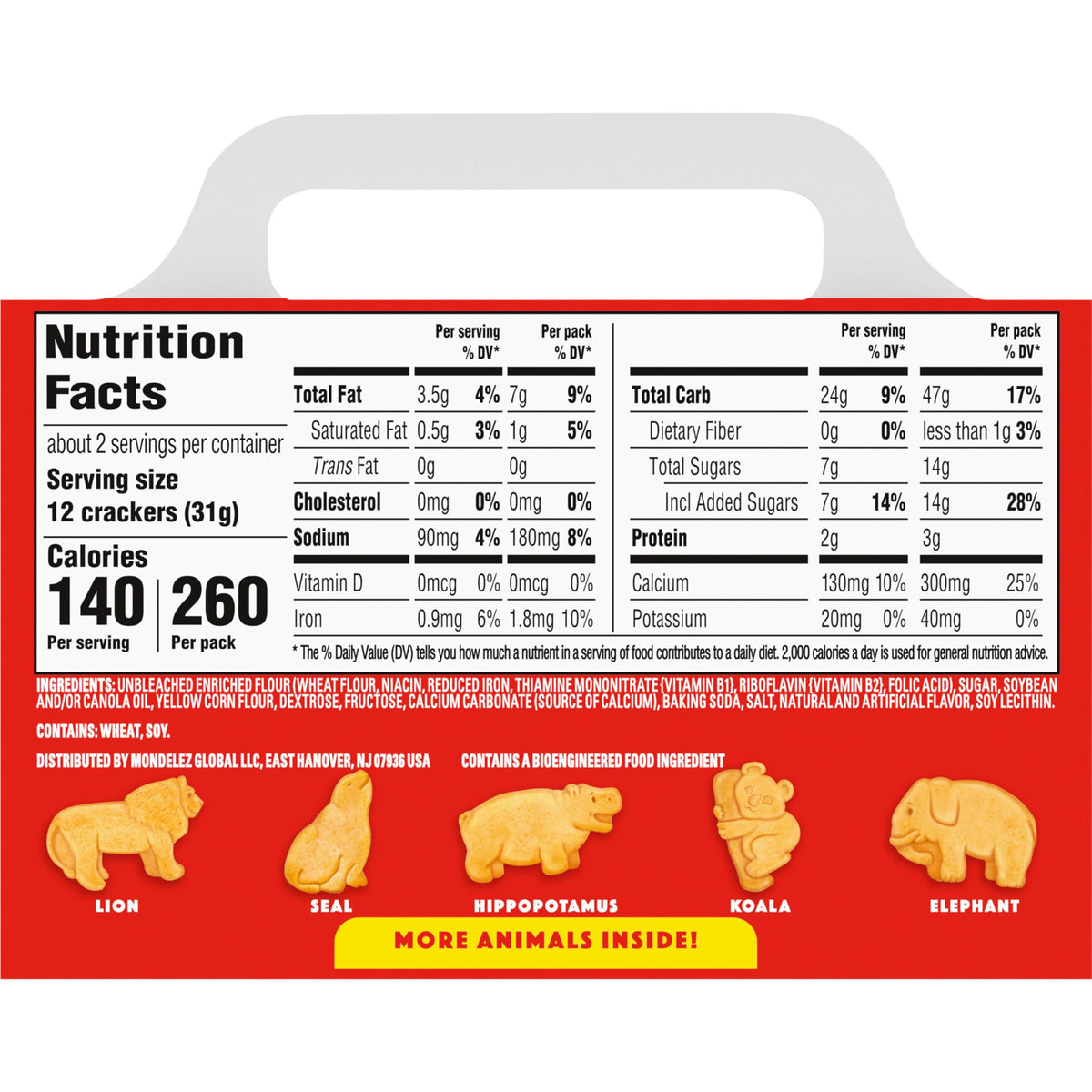 Barnum's Animals Crackers animal shapes displayed for fun lunchbox appeal