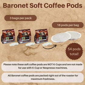Baronet Coffee Hazelnut 8 g pod; consistent dose for balanced daily cups.