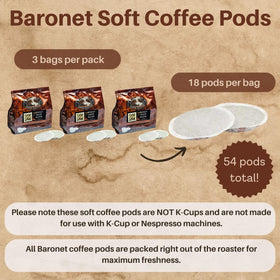Baronet 8-gram Arabica pod delivers consistent strength in quick brews.