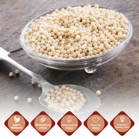 Baron's Original Israeli Couscous pearled noodles in a jar, perfect for soups.