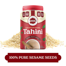 Baron's stone-ground tahini texture bottle delivers silky sauces and dips.