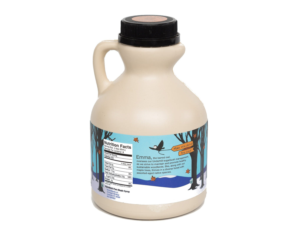 Barred Woods maple syrup pour over pancakes, enhancing flavor with natural sweetness.
