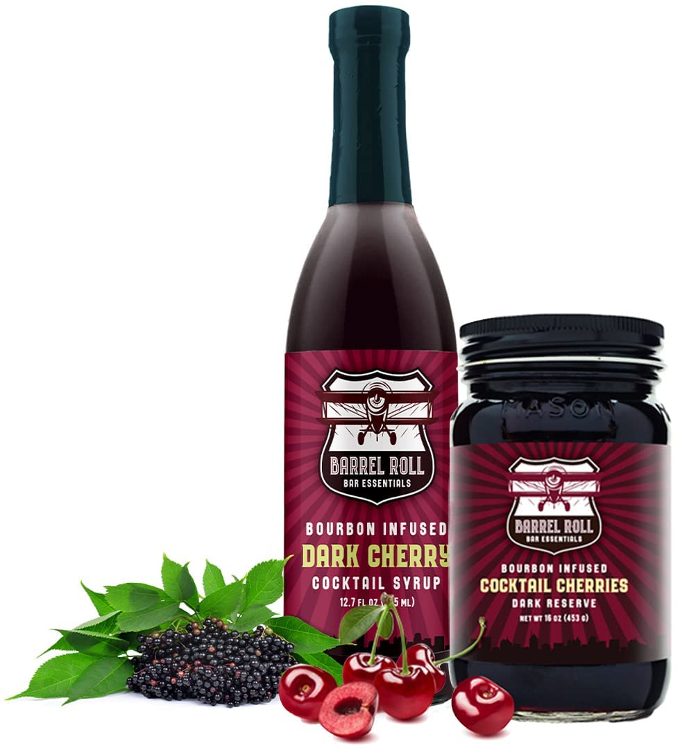 Barrel Roll Bar Essentials Cocktail Cherries in 16oz jar ready to garnish